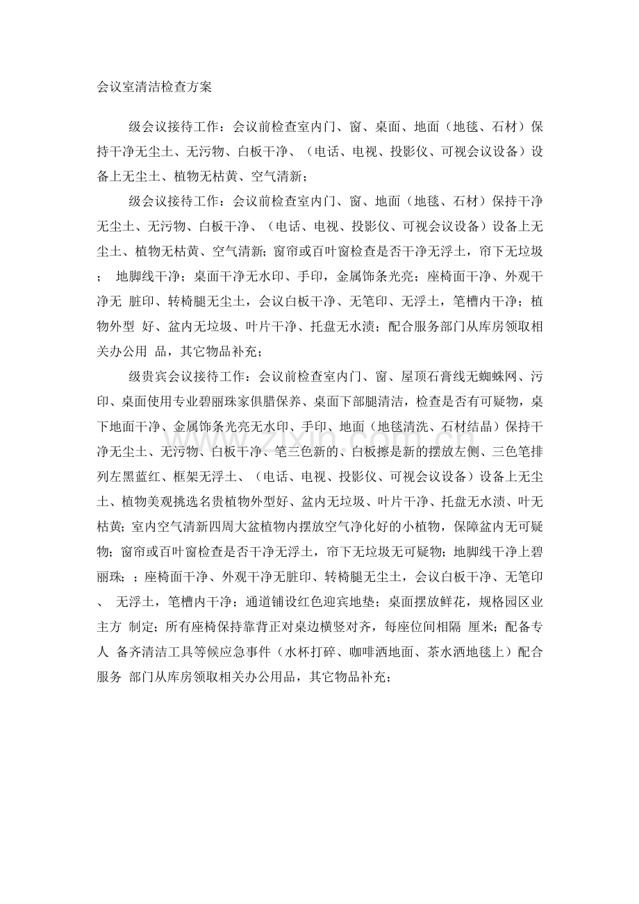 会议室清洁检查方案.docx_第1页