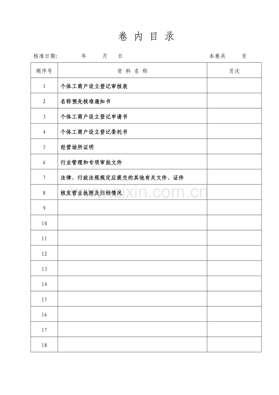 个体工商户申请设立登记档案范本.doc_第2页