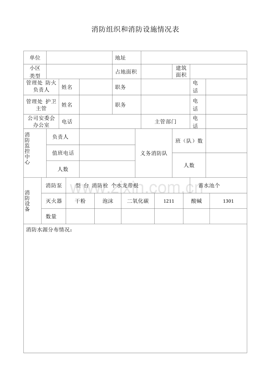 消防组织和消防设施情况表.docx_第1页