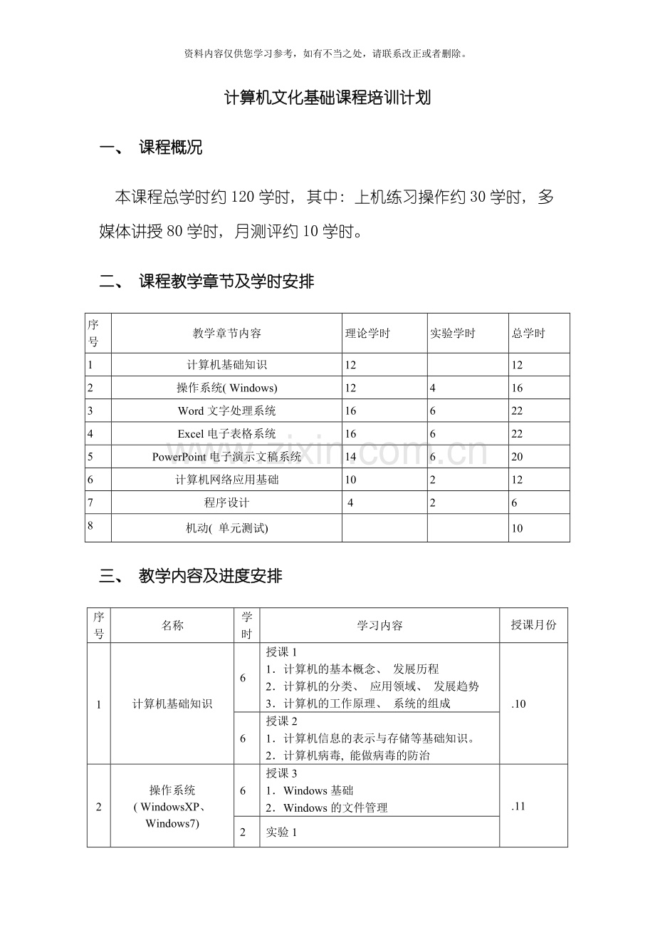 普通专升本计算机应用课程培训计划方案样本.doc_第1页
