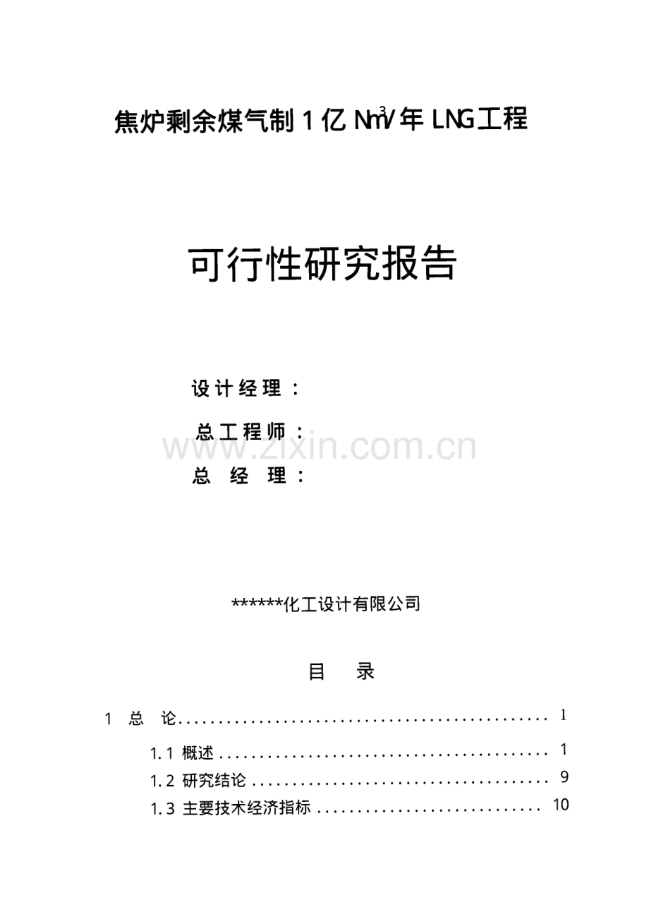 焦炉煤气制取液化天然气LNG项目可行性报告.pdf_第2页