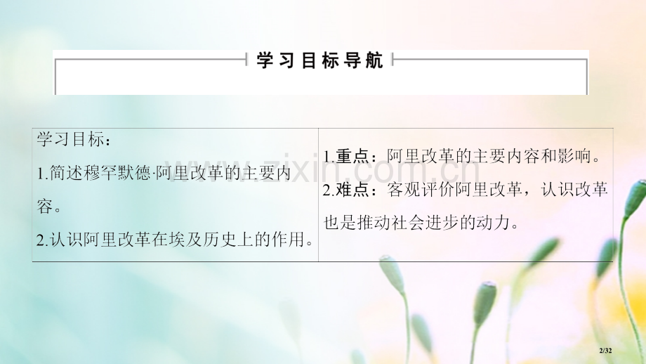高中历史专题6穆罕默德阿里改革二中兴埃及的改革省公开课一等奖新名师优质课获奖PPT课件.pptx_第2页