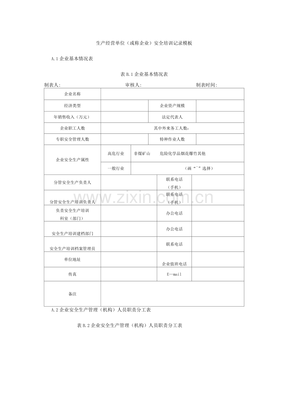 生产经营单位(或称企业)安全培训记录模板.docx_第1页