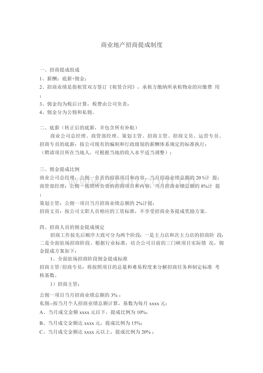 商业地产招商提成制度.docx_第1页