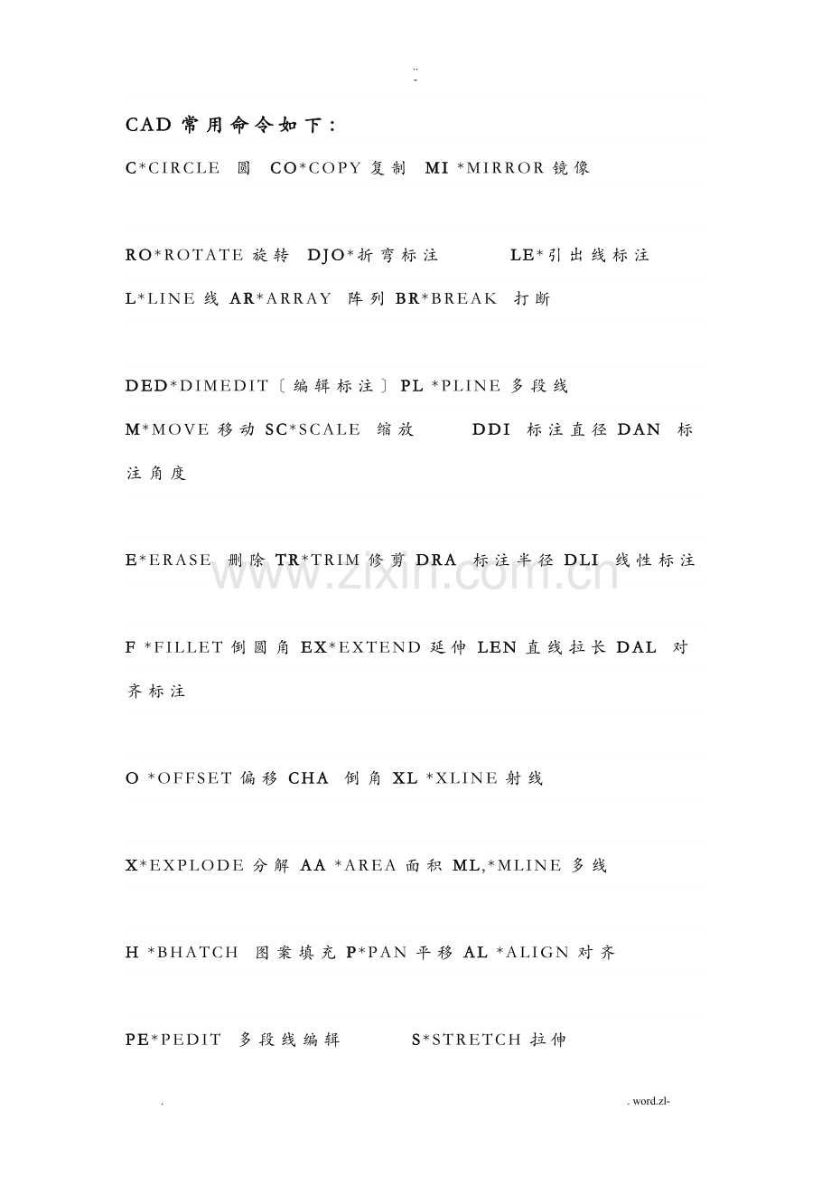 CAD常用快捷键和标注常识.doc_第1页