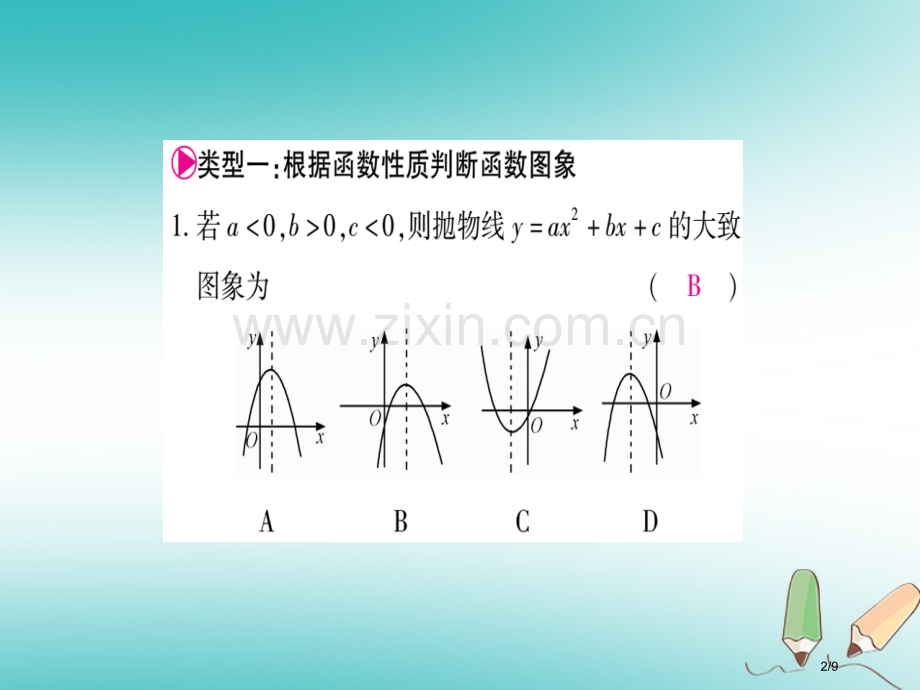 九年级数学上册小专题3函数图象的判断作业全国公开课一等奖百校联赛微课赛课特等奖PPT课件.pptx_第2页
