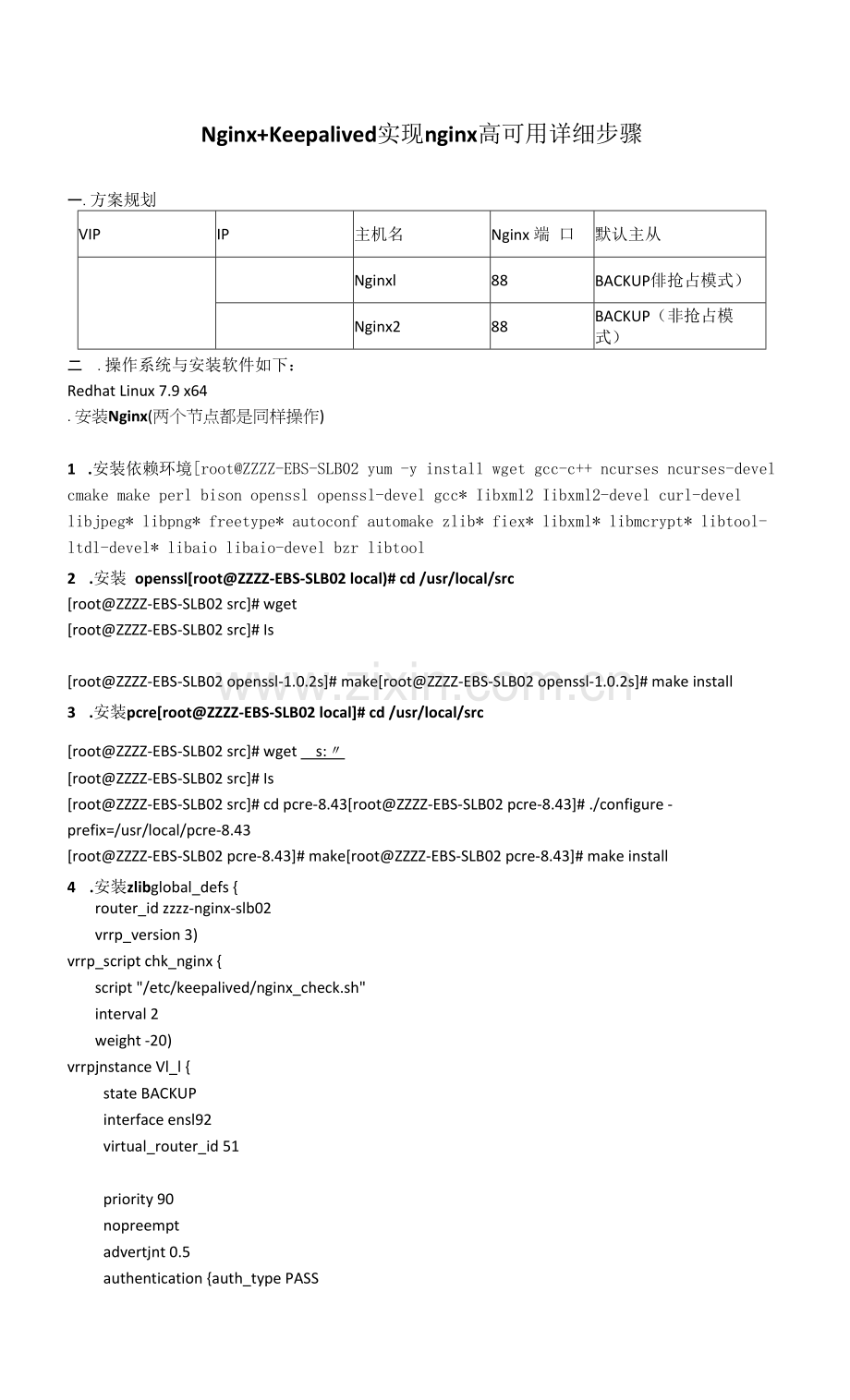 Nginx+Keepalived实现nginx高可用详细步骤.docx_第1页