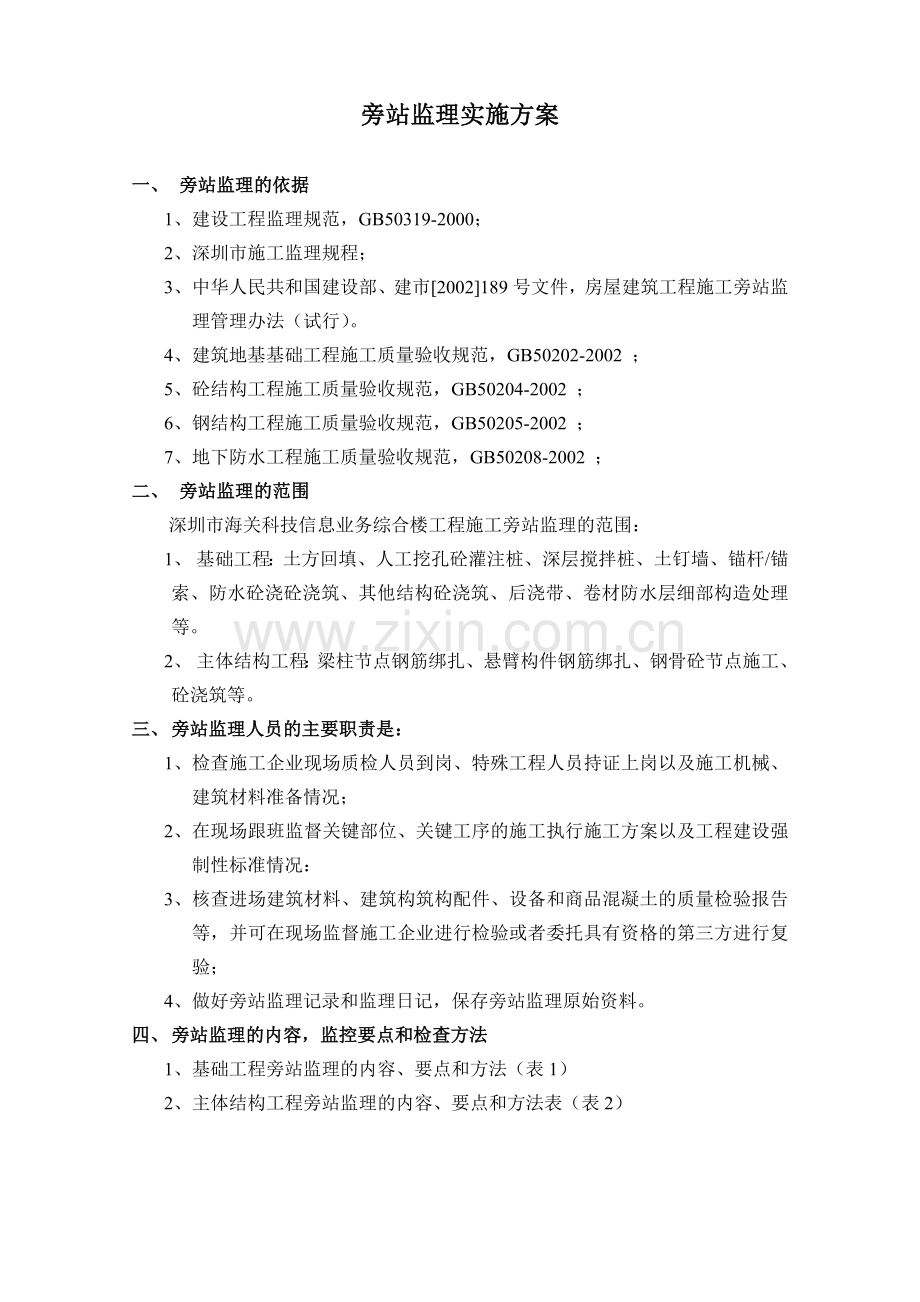 旁站监理实施方案12.doc_第1页