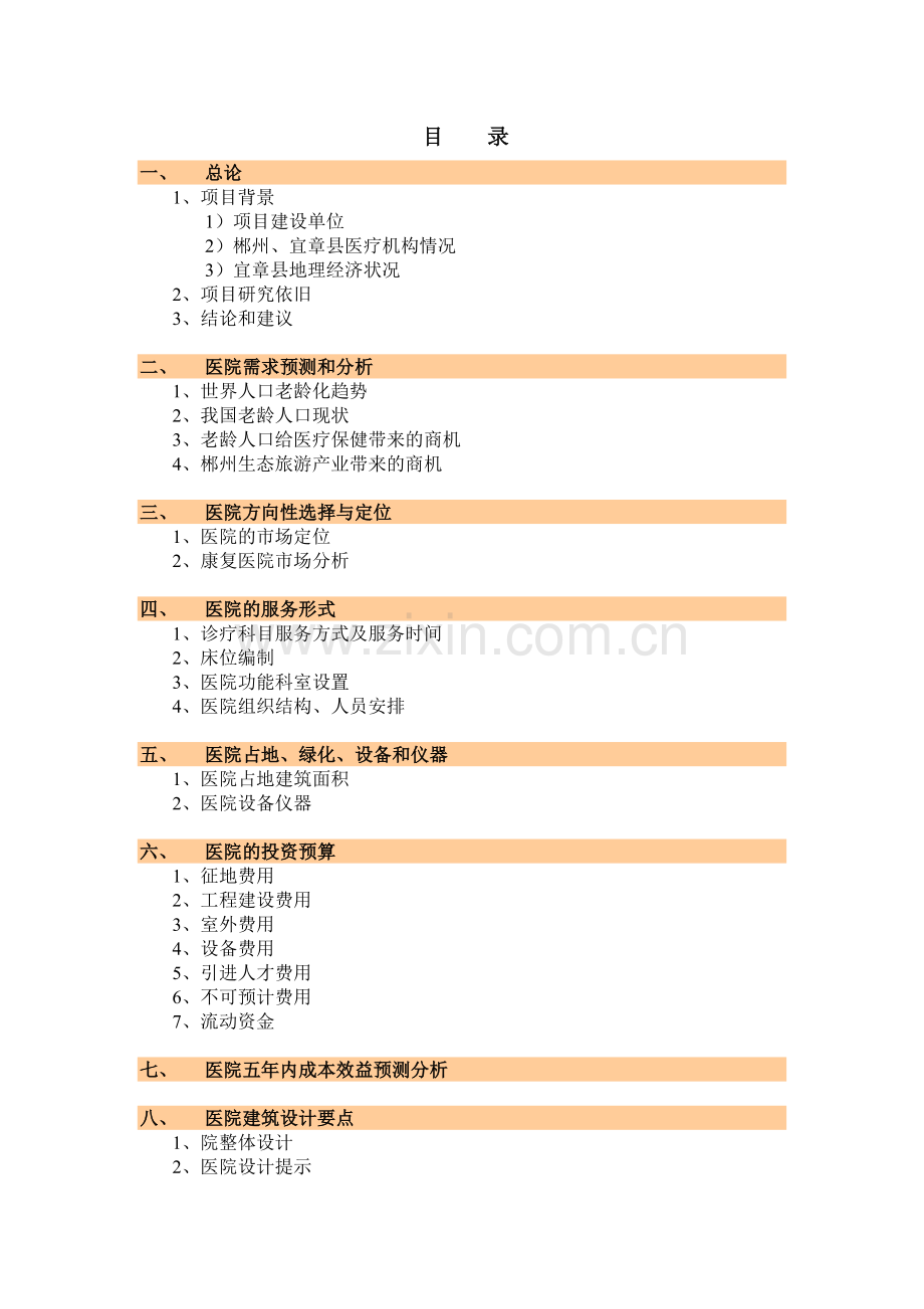 郴州宜章某医院项目可行性分析报告.doc_第1页