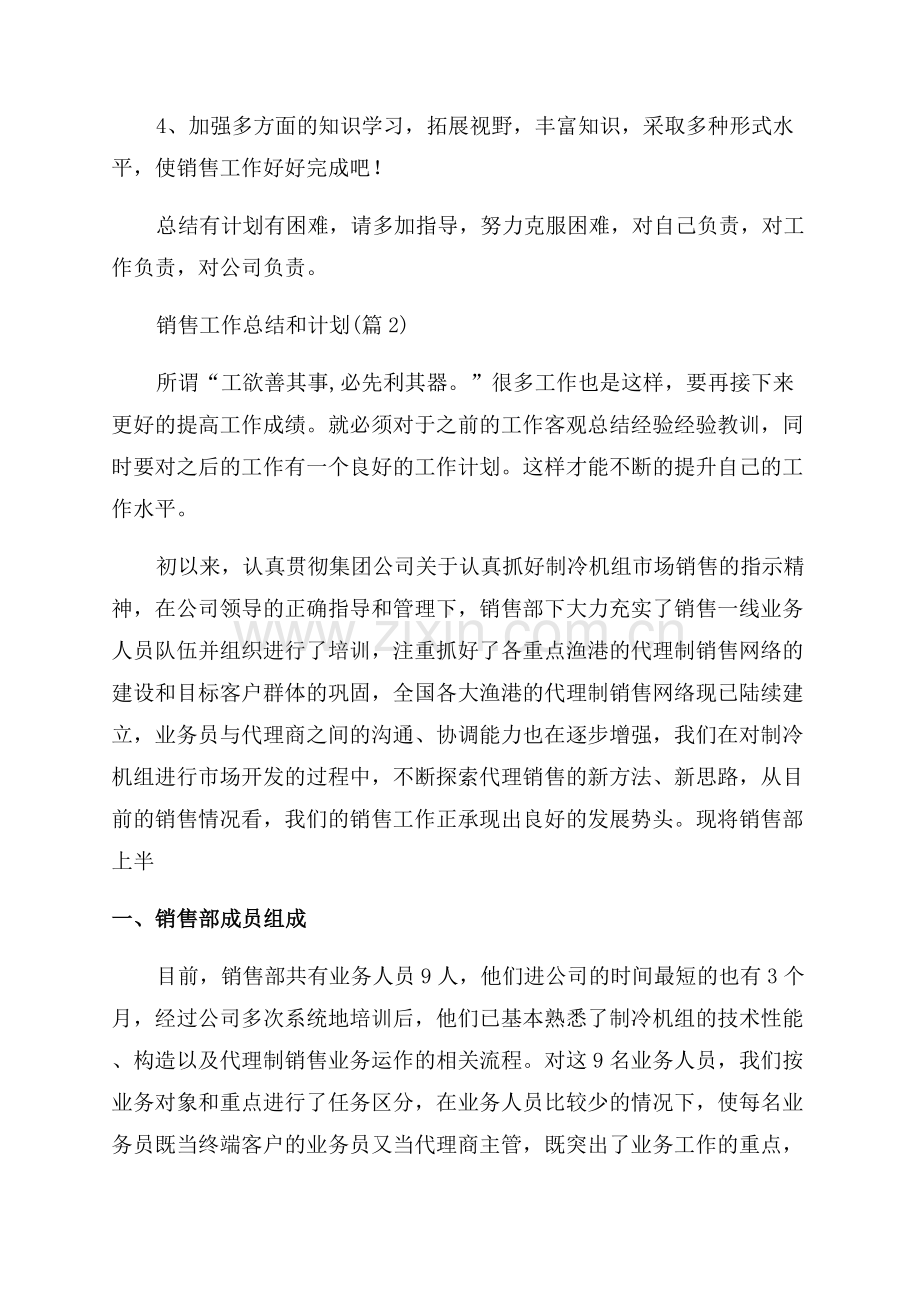 2023半年销售工作总结和计划汇编.docx_第2页