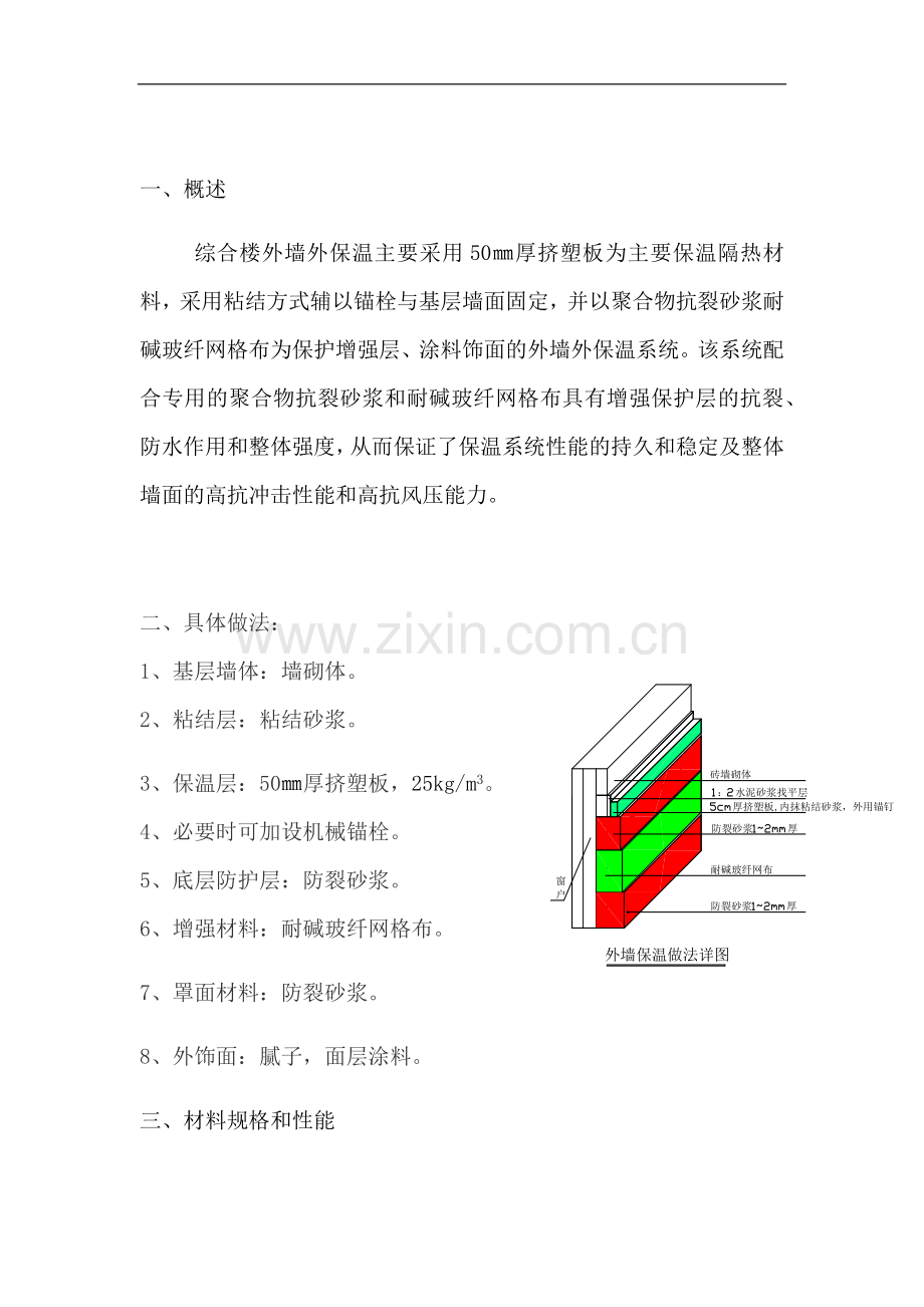 污水处理厂附属建筑外墙保温工程方案.docx_第1页