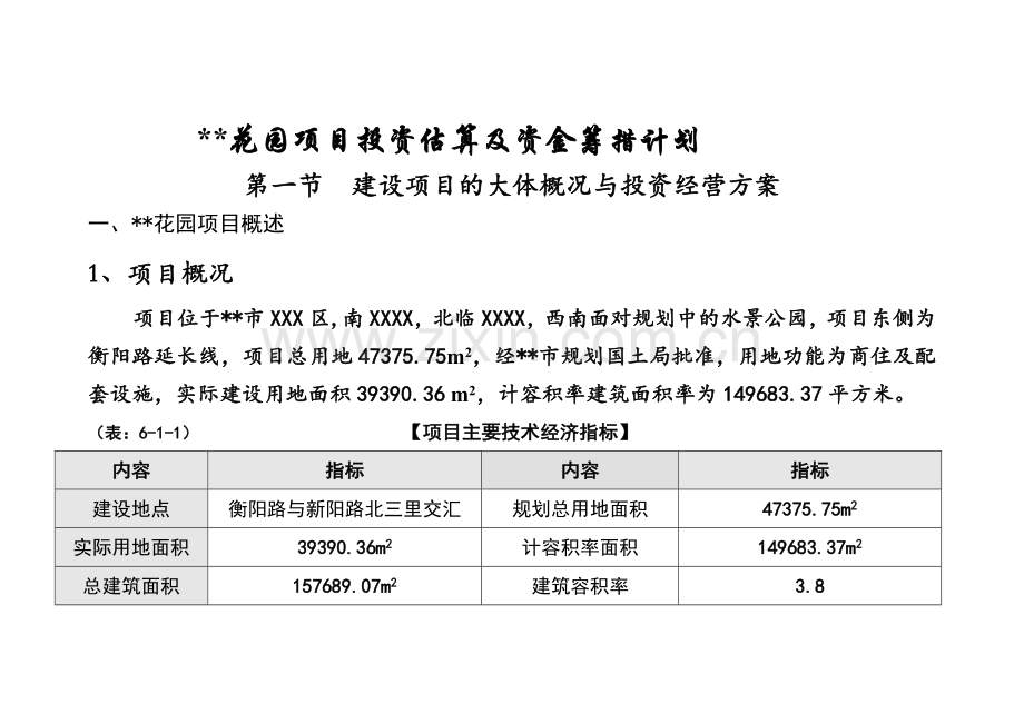 广西某住宅项目投资估算及资金筹措计划(-50).doc_第1页