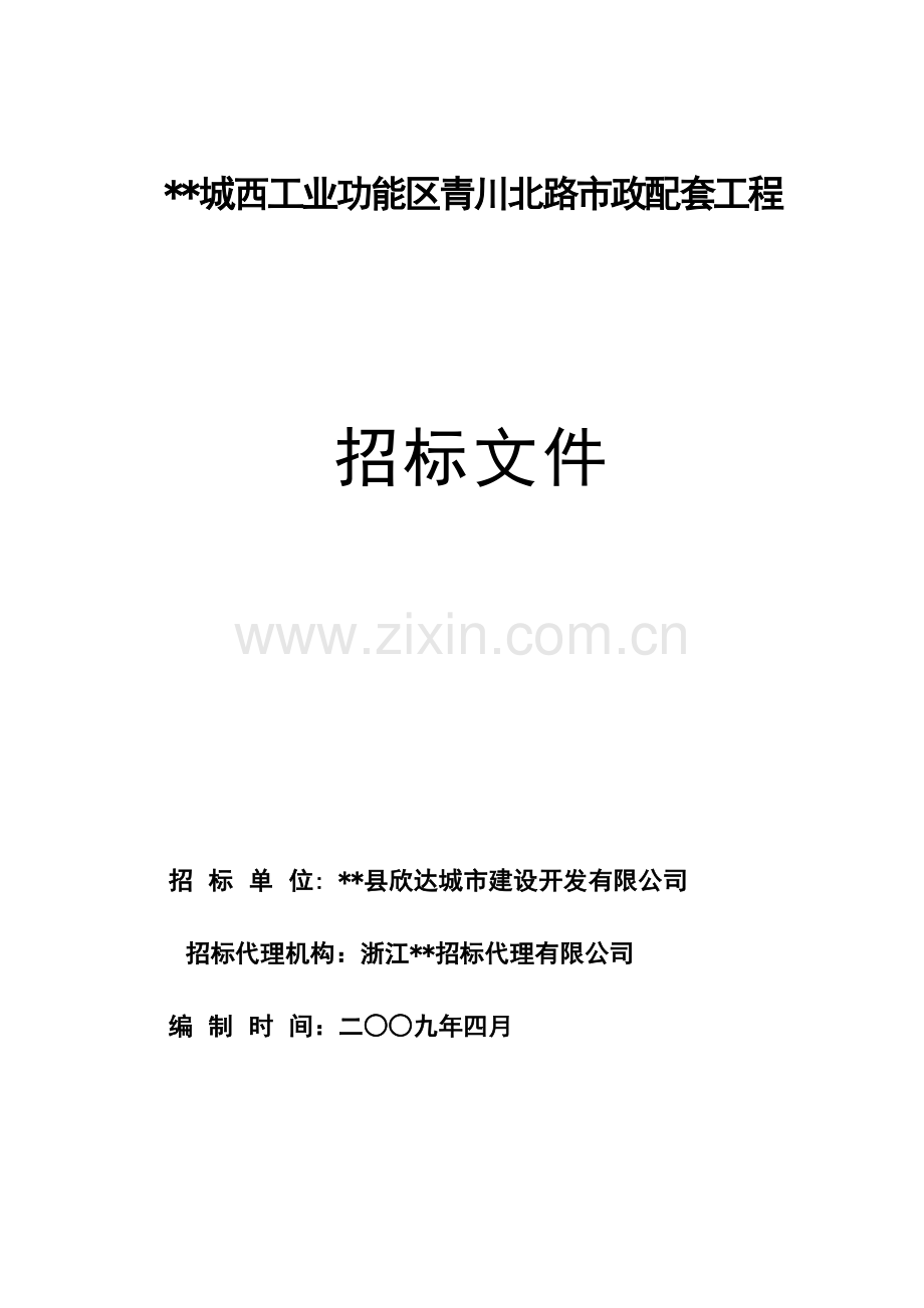 道路市政配套工程施工招标文件.doc_第1页