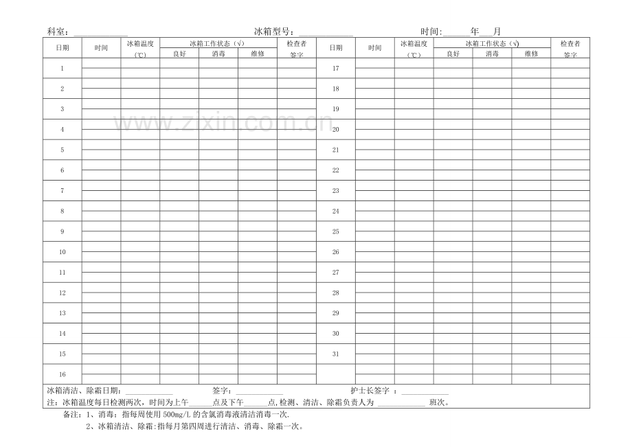 医用冰箱使用管理登记本.doc_第2页