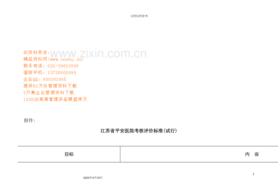 江苏省平安医院考核评价标准表.doc_第2页