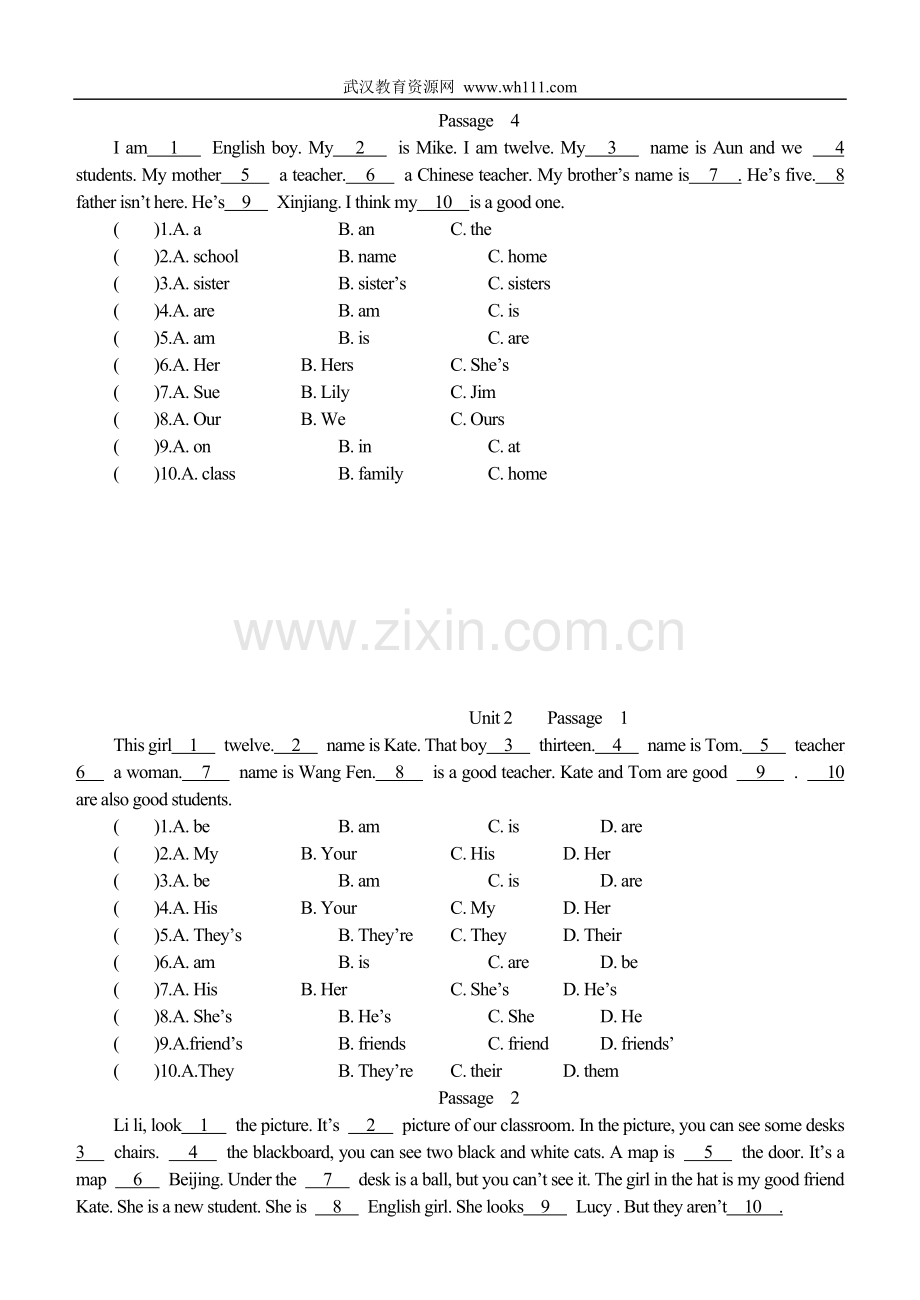 小学英语完形填空训练100篇-分单元-有答案-共64页.doc_第2页