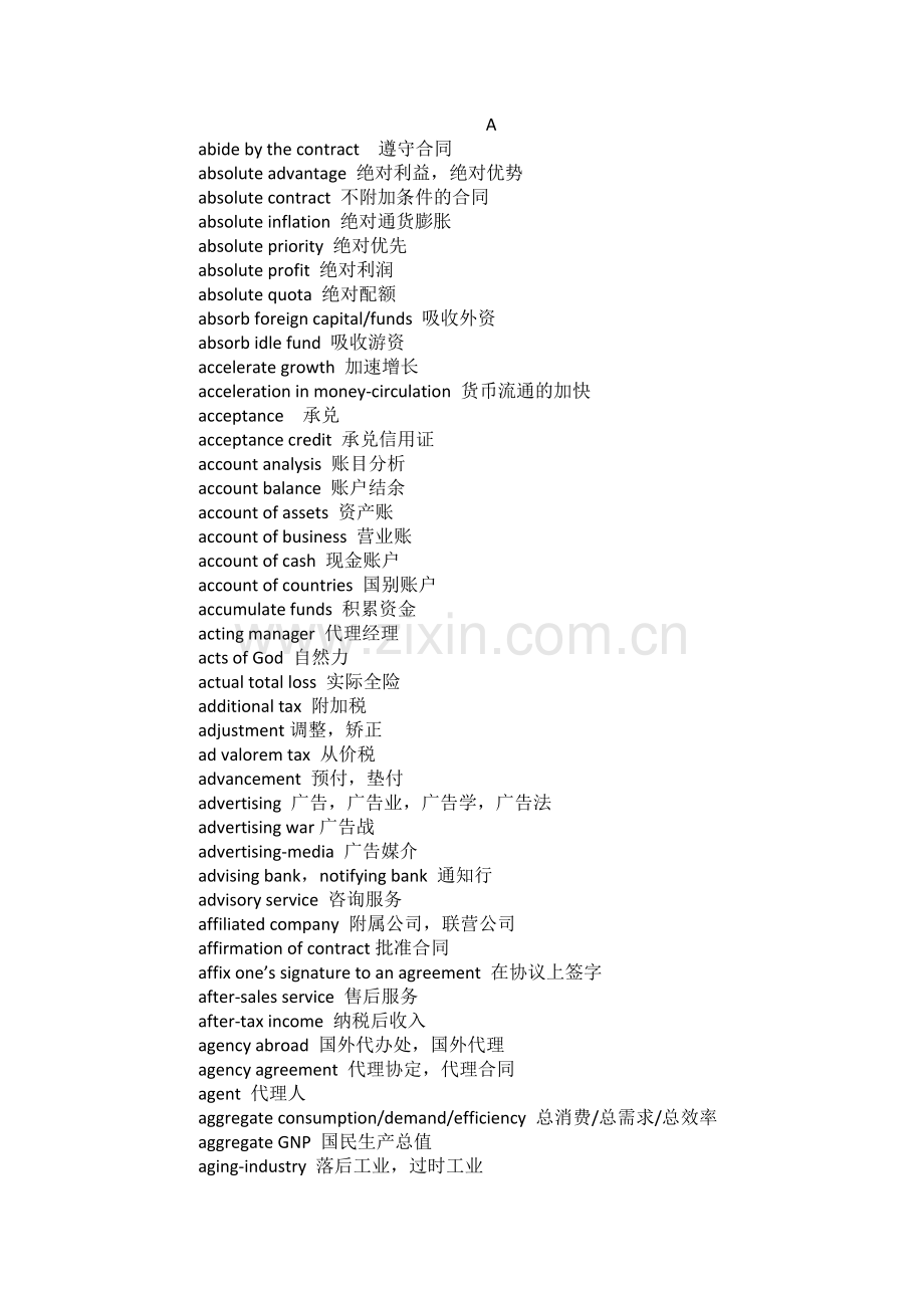 国际商务英语常用词语汇总.doc_第1页