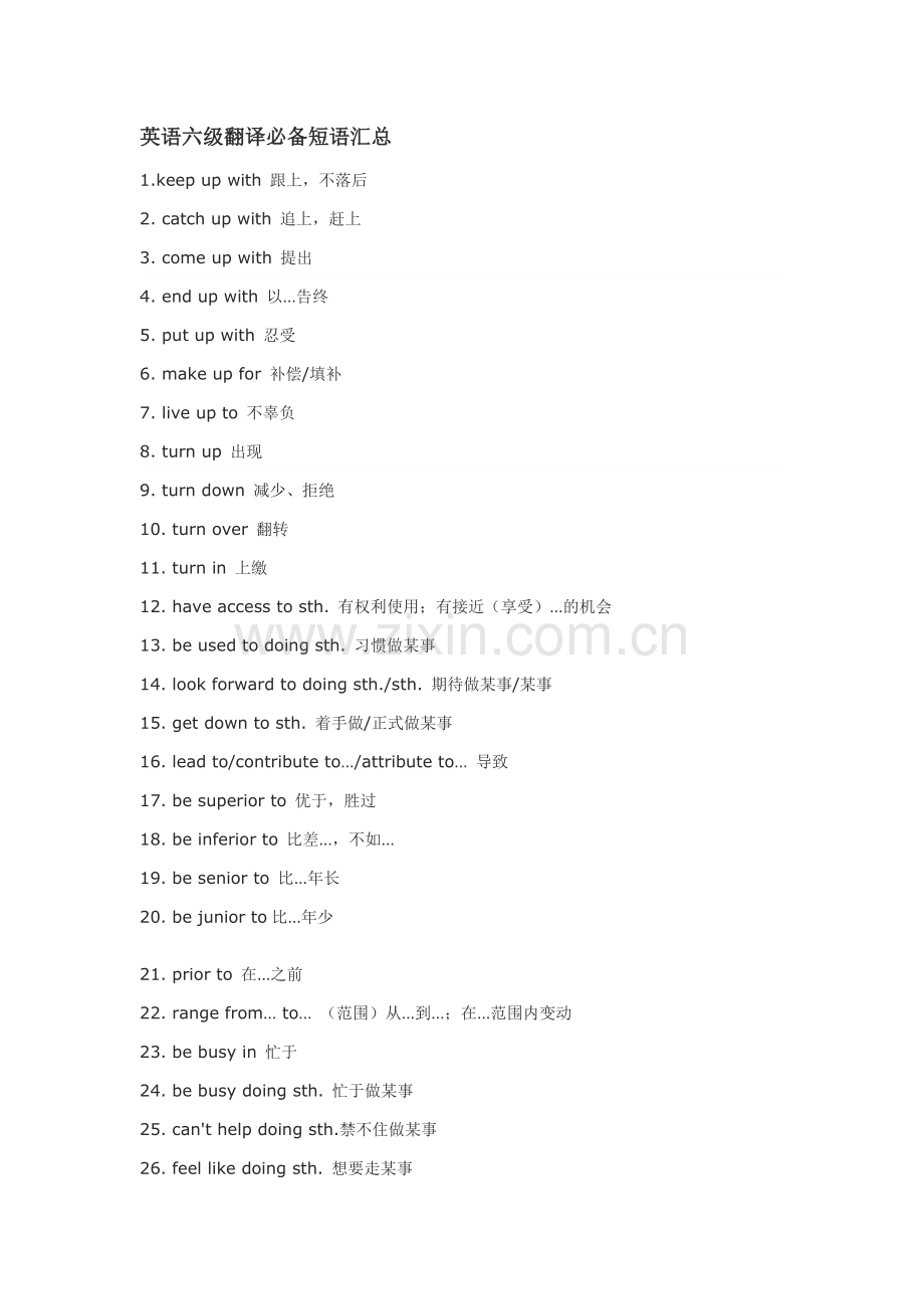 -英语六级翻译必备短语汇总.doc_第1页