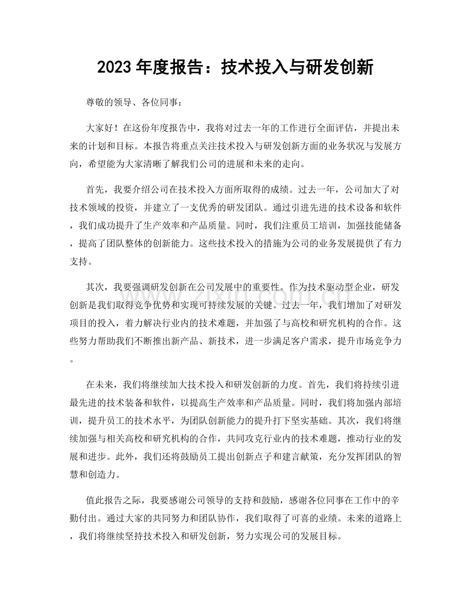 2023年度报告：技术投入与研发创新.docx_第1页