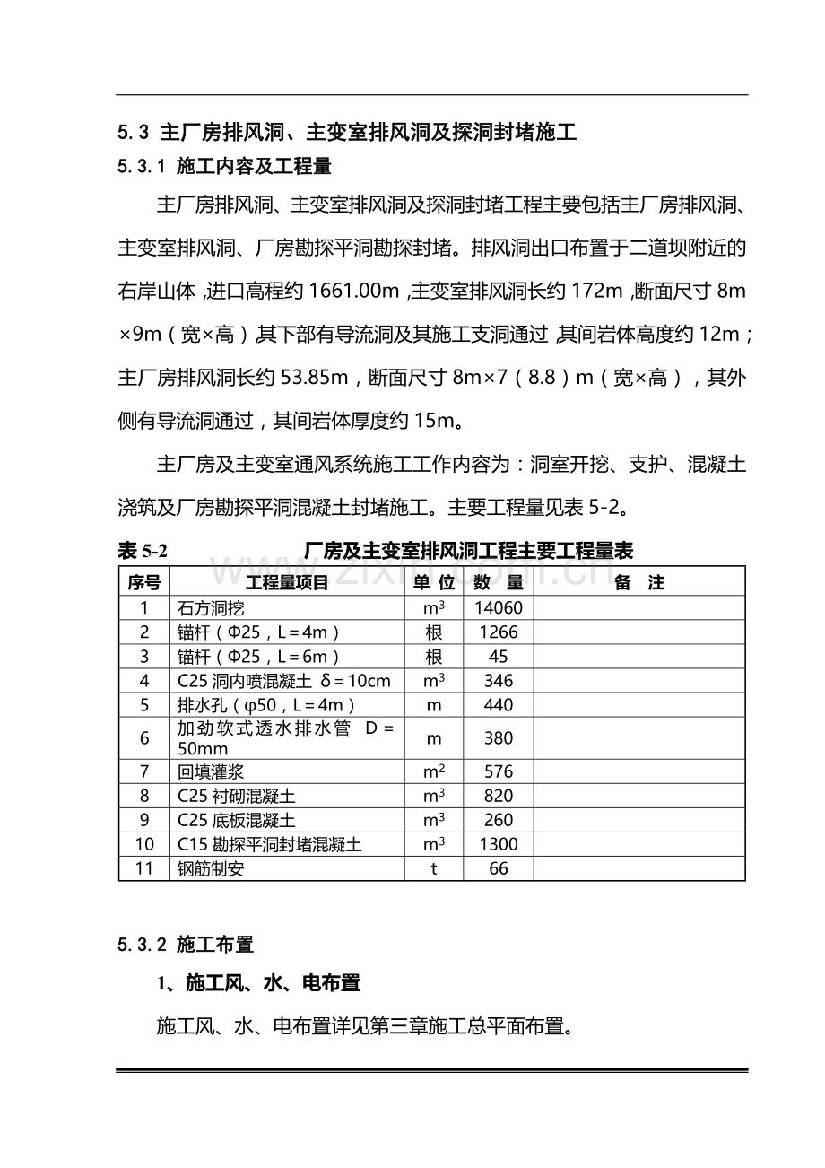 主厂房排风洞、主变室排风洞及探洞封堵施工.doc_第1页