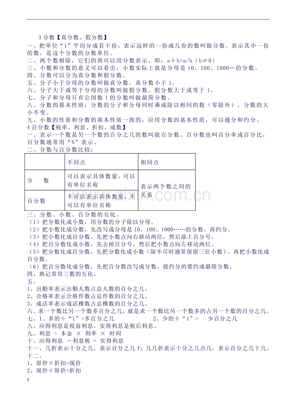 小学数学1-6年级所有知识点、计算公式、简便运算知识汇总.docx_第2页