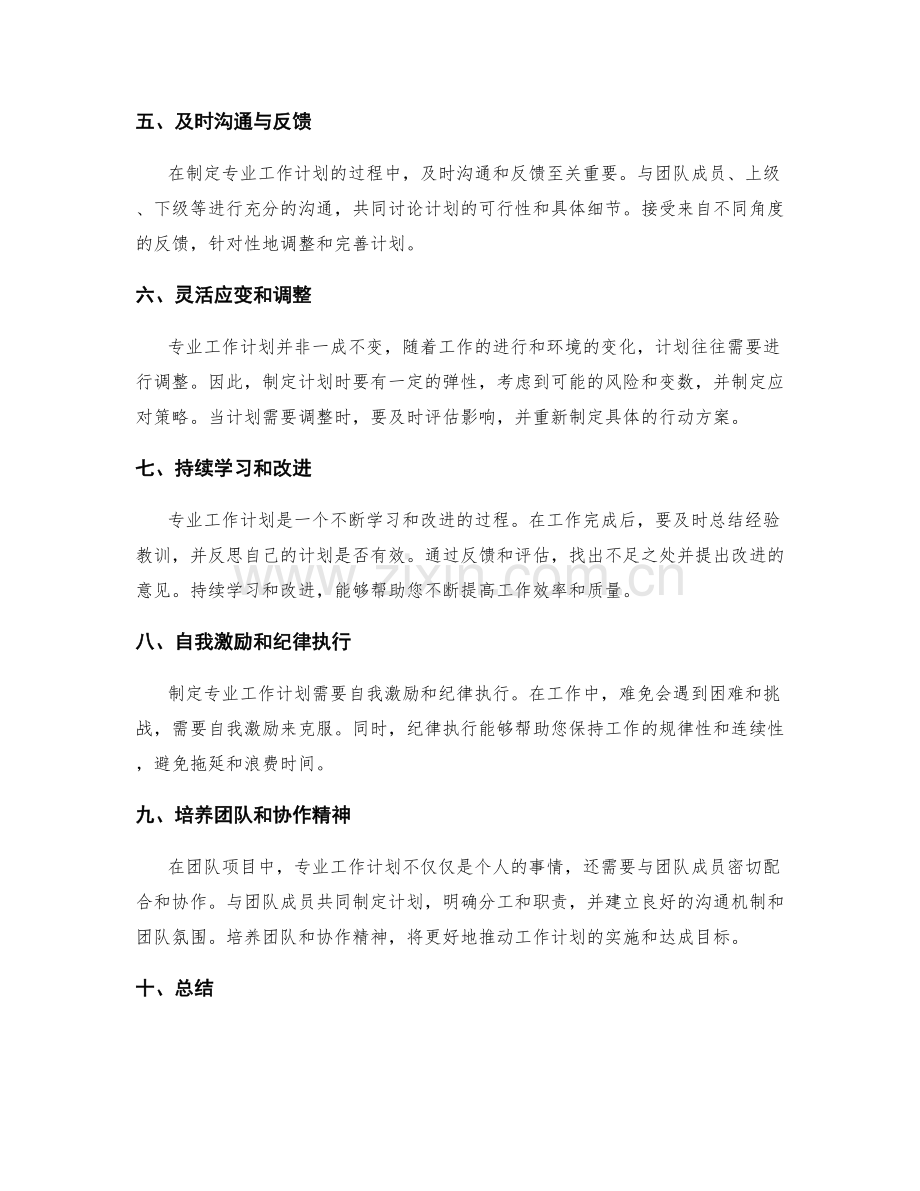 专业工作计划的指南.docx_第2页