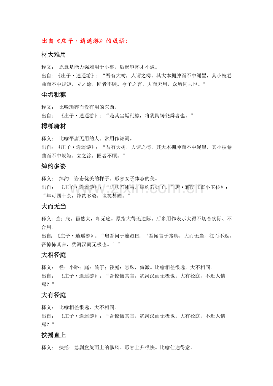《庄子》成语-释义-出处.doc_第1页