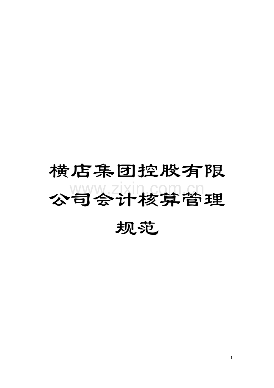 横店集团控股有限公司会计核算管理规范模板.doc_第1页