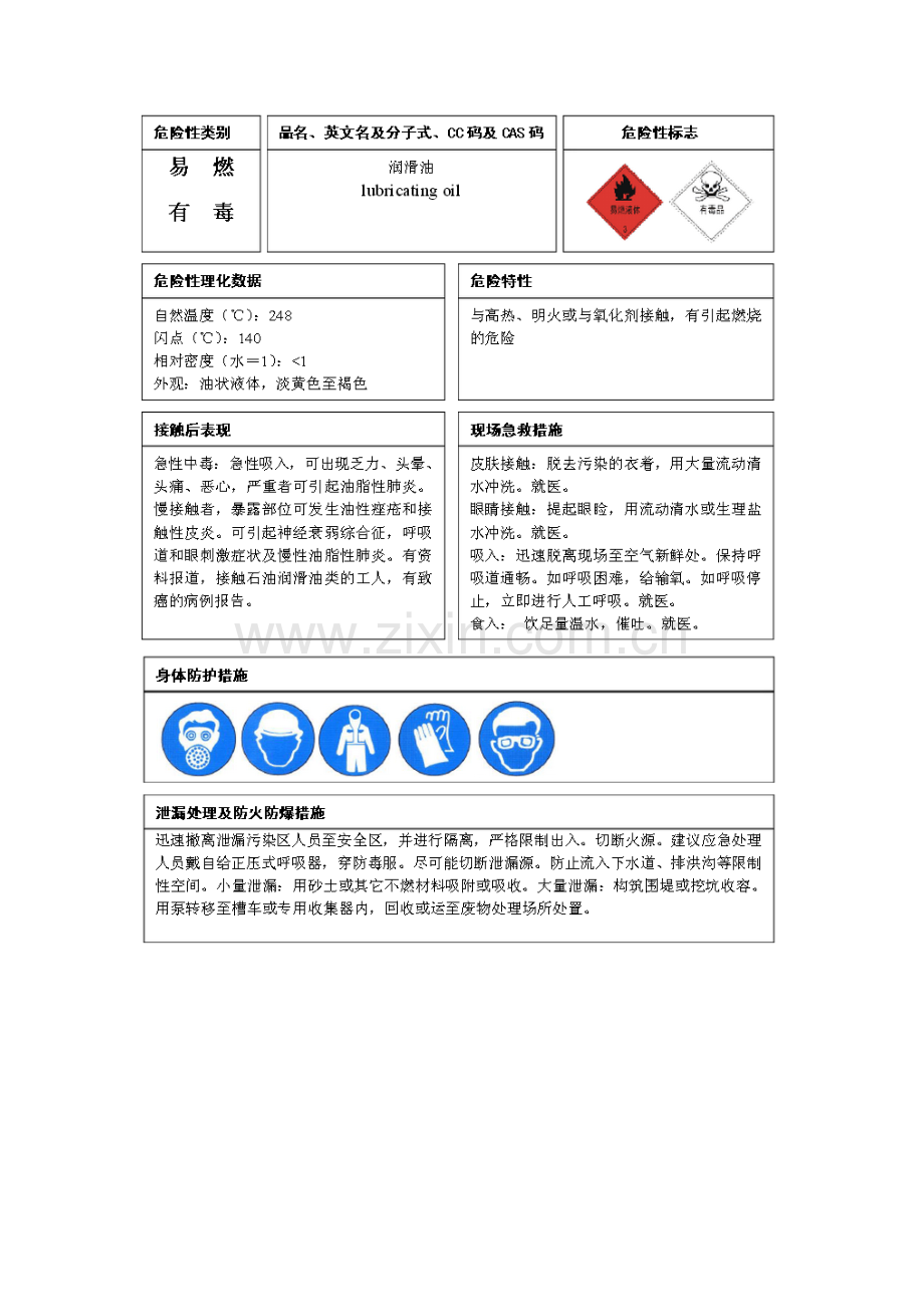 润滑油安全周知卡.doc_第1页
