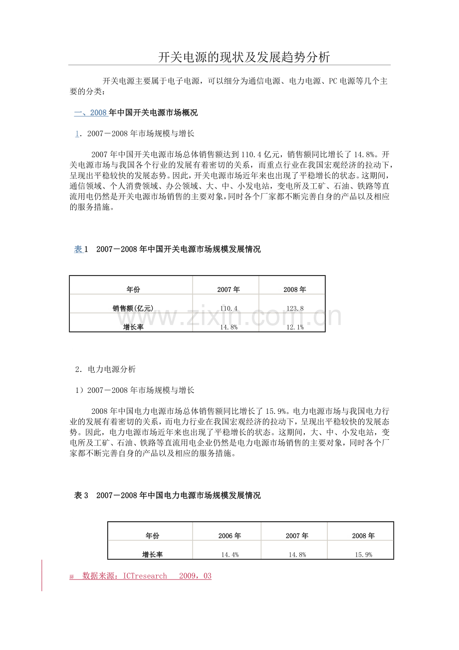 开关电源的现状及发展趋势分析.doc_第1页