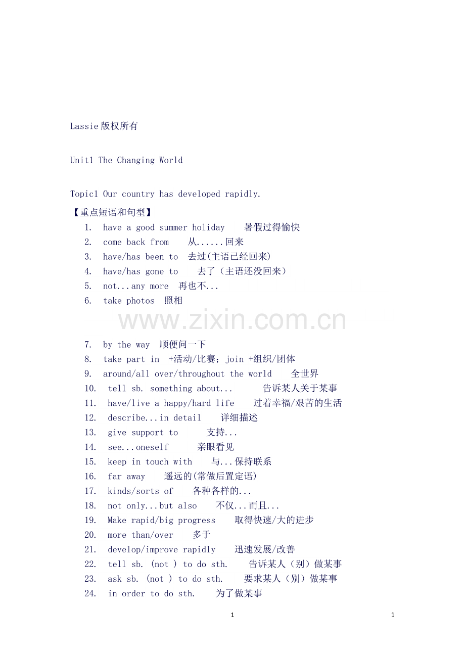 九年级上册仁爱英语知识点总结.docx_第1页
