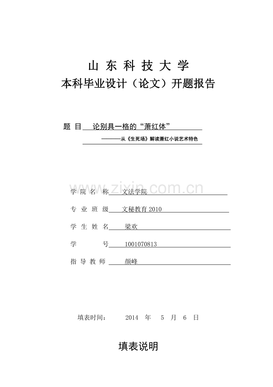 中文系开题报告.doc_第1页