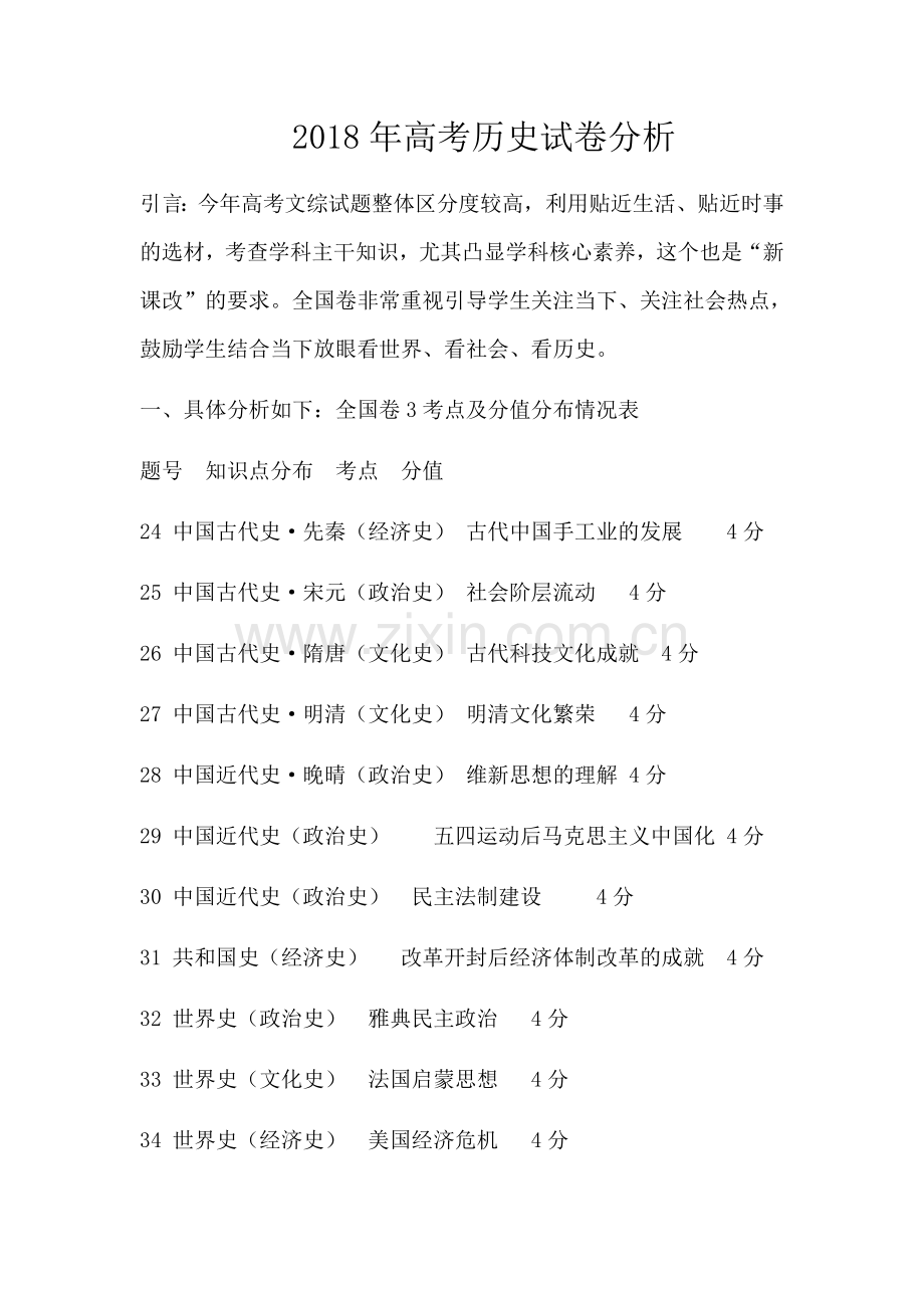 2018高考历史全国卷三试卷分析.doc_第1页