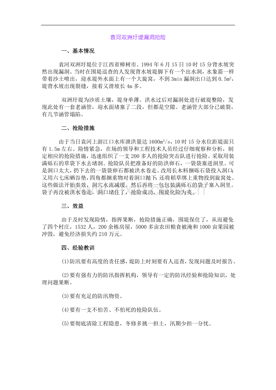 袁河双洲圩堤漏洞抢险.doc_第1页