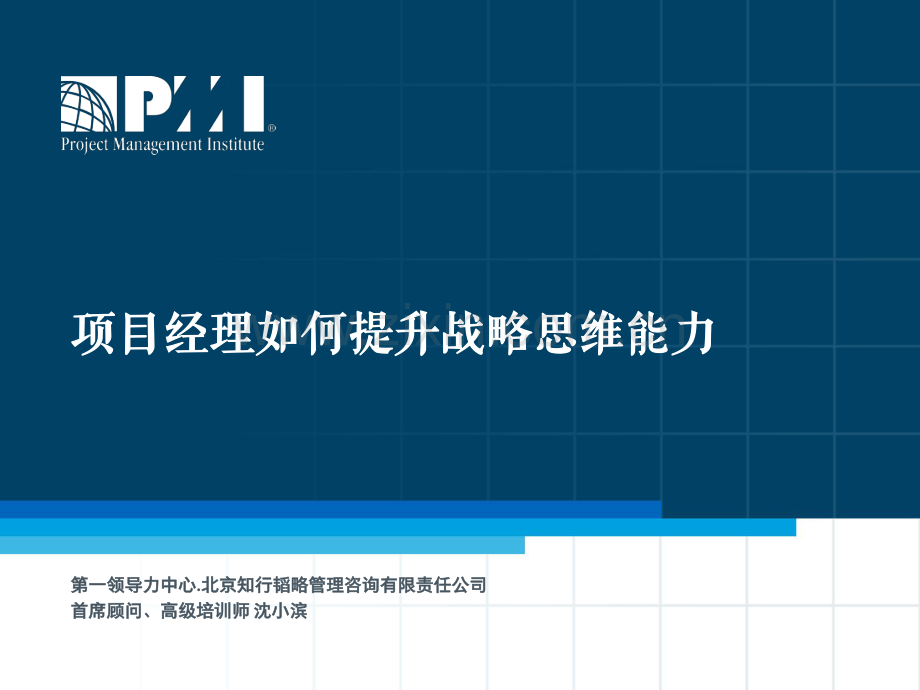 分论坛：职业发展沈小滨项目经理如何提升战略思维能力.pdf_第1页