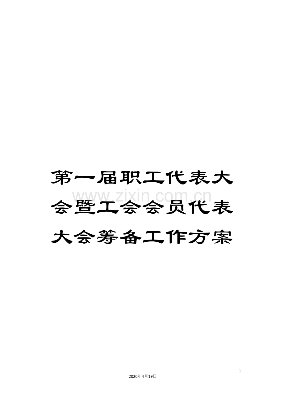 第一届职工代表大会暨工会会员代表大会筹备工作方案.doc_第1页