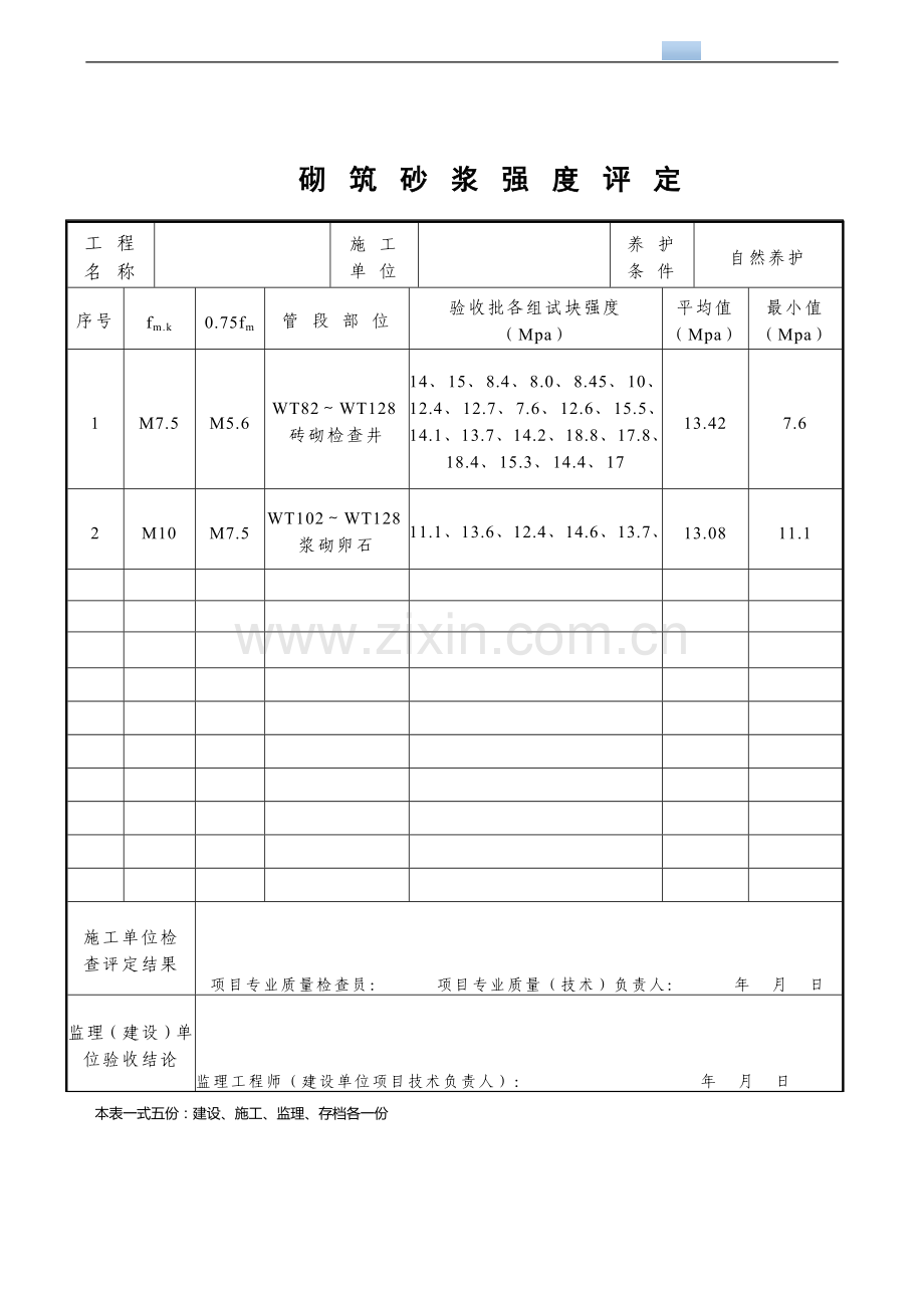 砌筑砂浆强度评定.doc_第1页