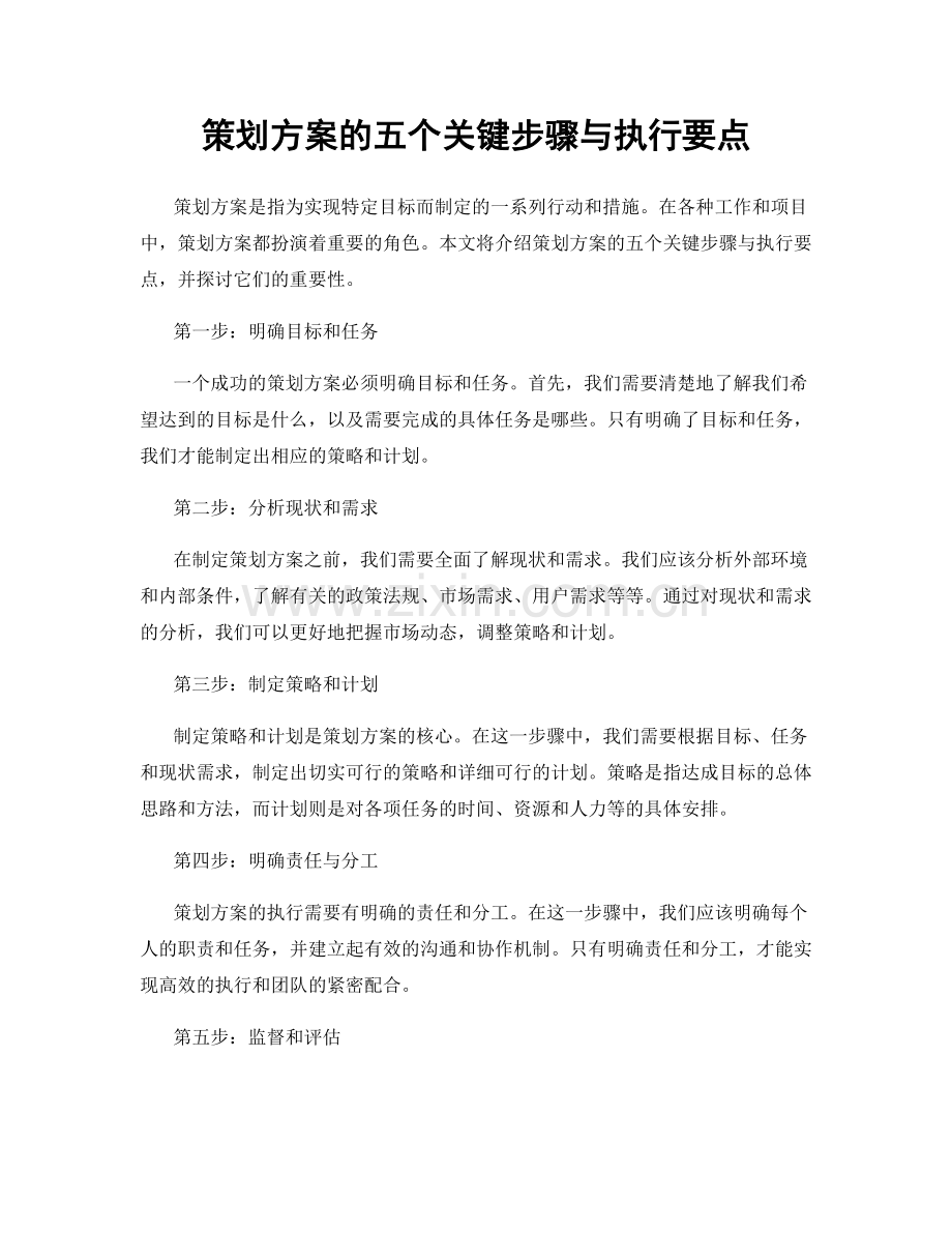 策划方案的五个关键步骤与执行要点.docx_第1页