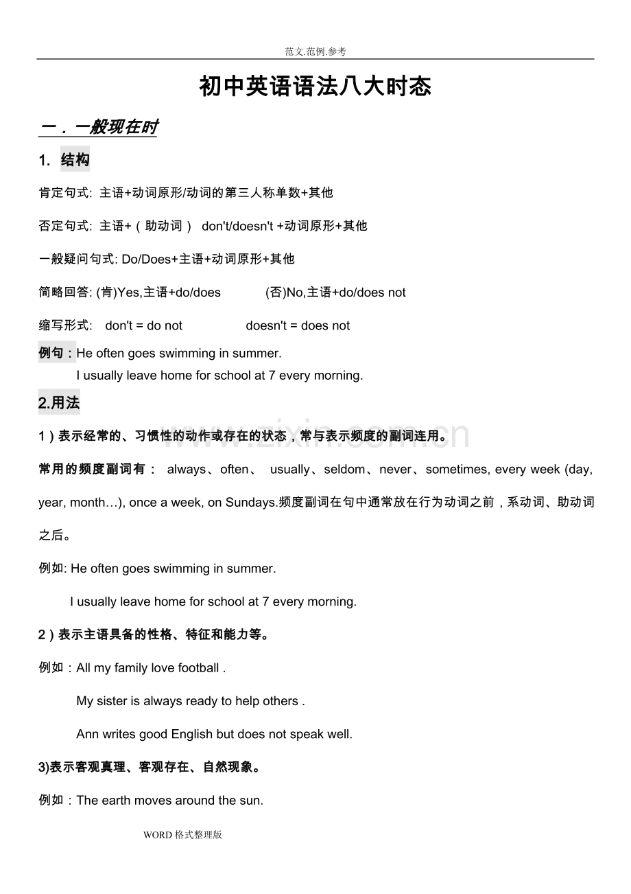 初中英语语法八大时态总结[].doc_第1页