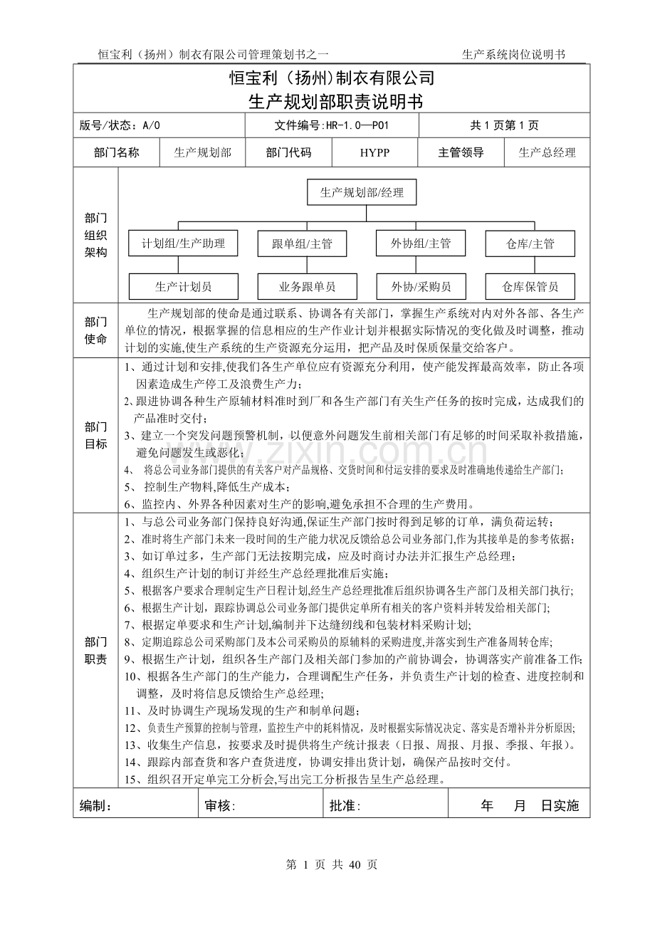 岗位说明书(生产卷).doc_第1页