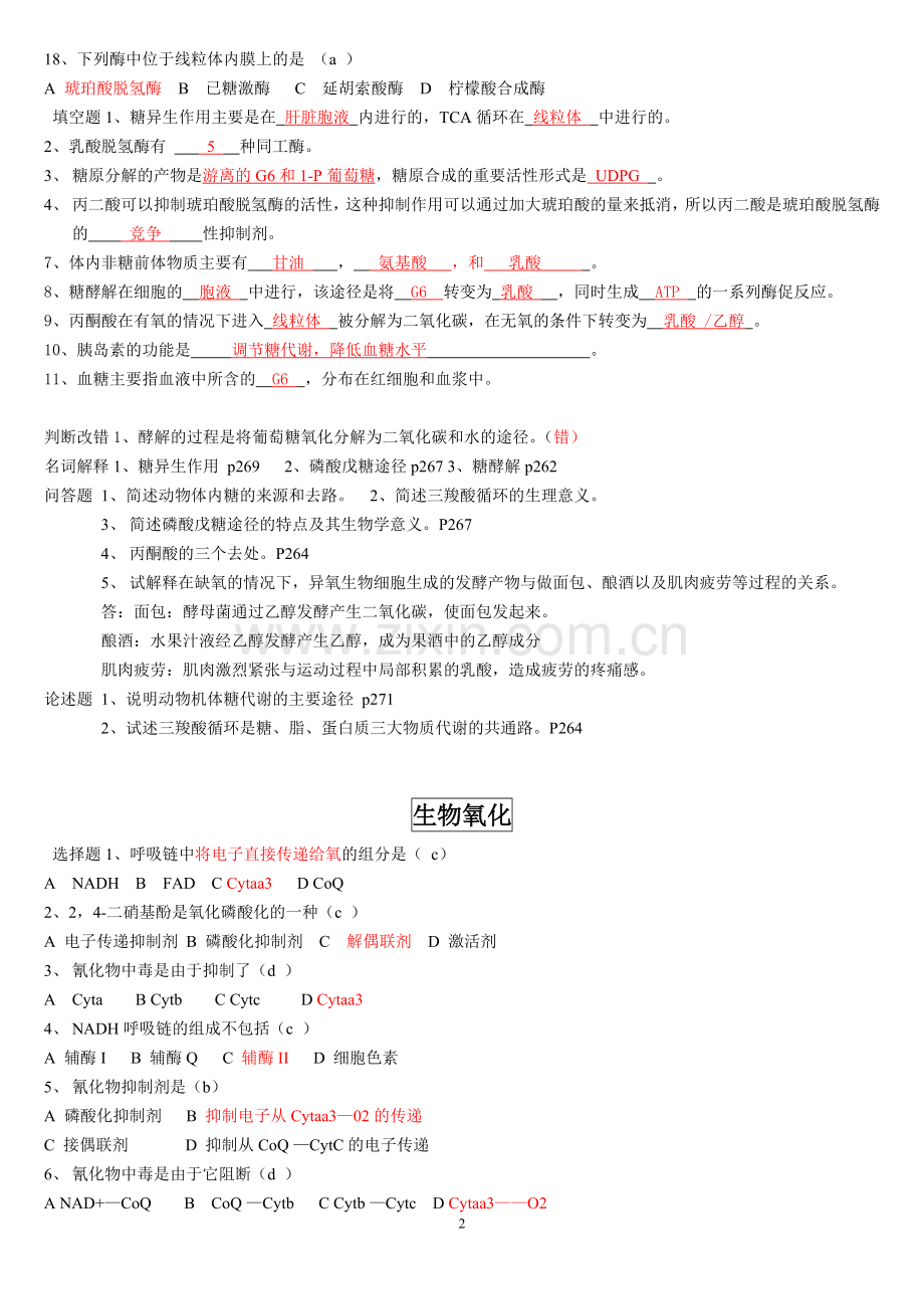 食品生物化学复习题答案.doc_第2页