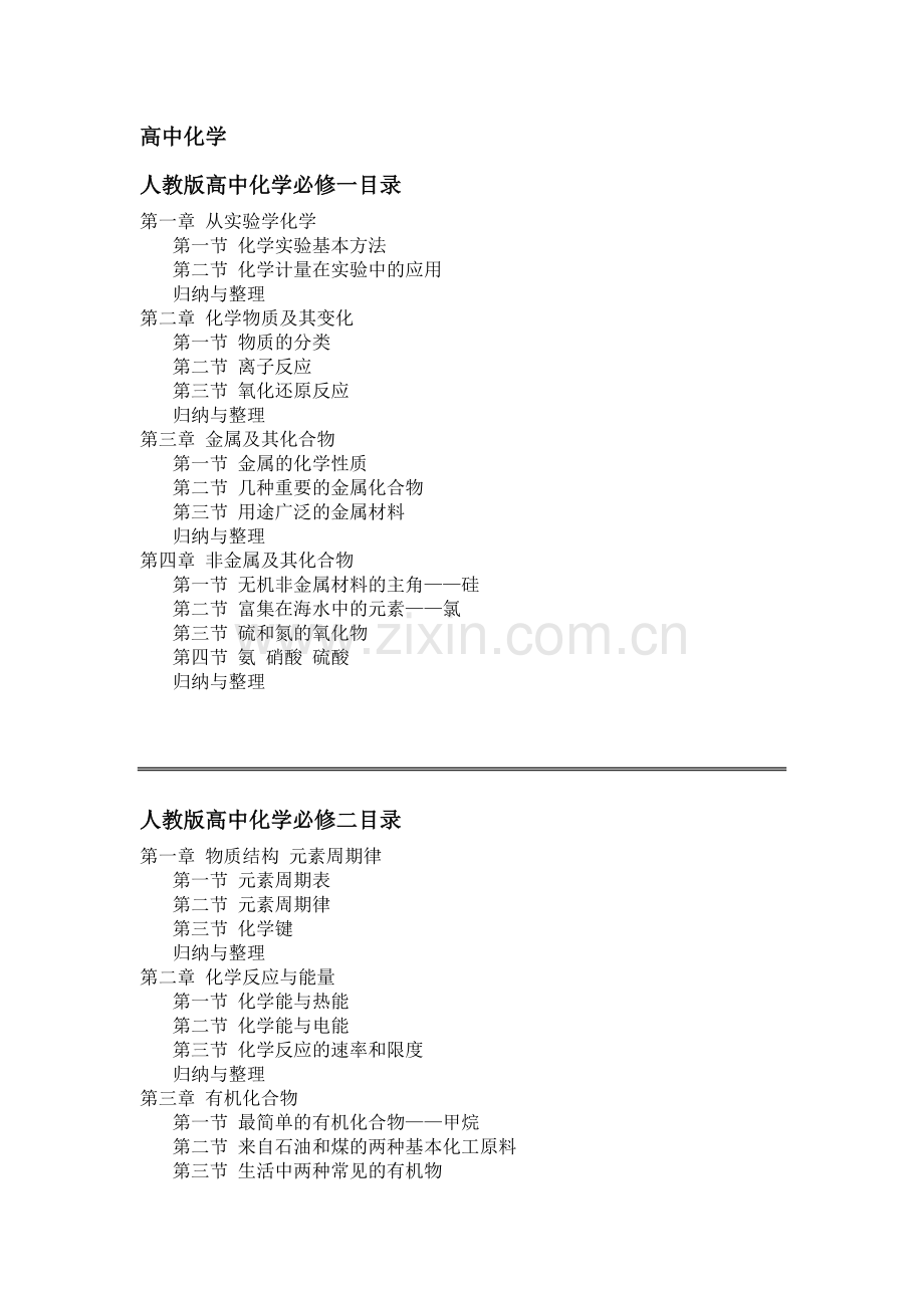人教版高中化学目录(全部).doc_第1页