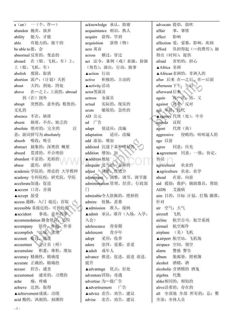 高中英语3500个必背单词.doc_第1页