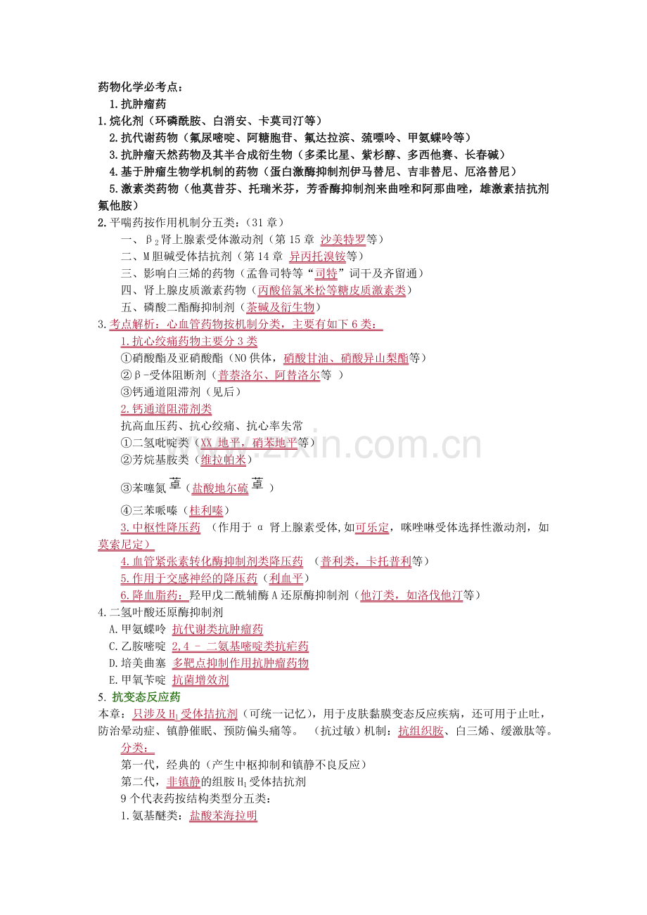 药物化学必考点总结.doc_第1页