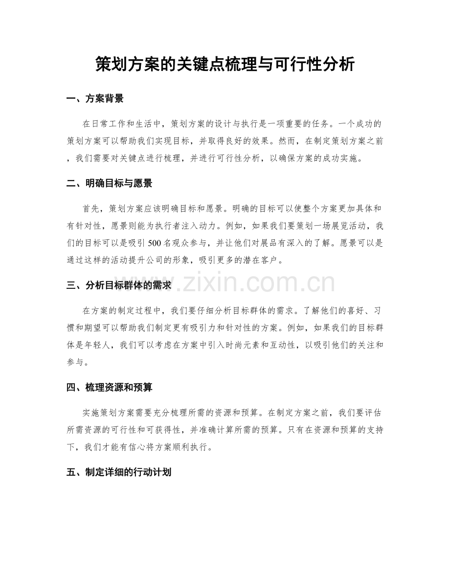 策划方案的关键点梳理与可行性分析.docx_第1页
