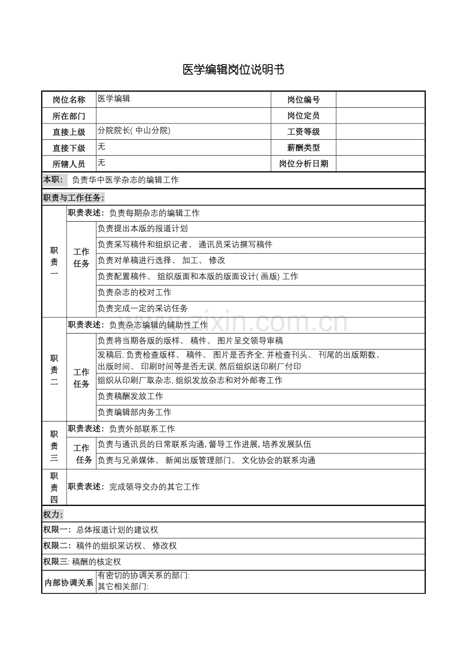 医学编辑岗位说明书.doc_第2页