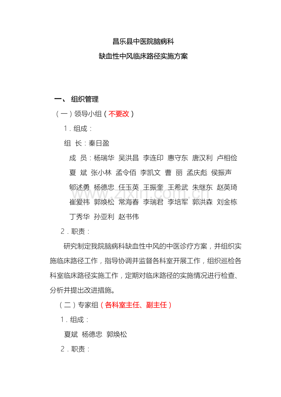 昌乐县中医院脑病科中医临床路径实施方案.doc_第2页