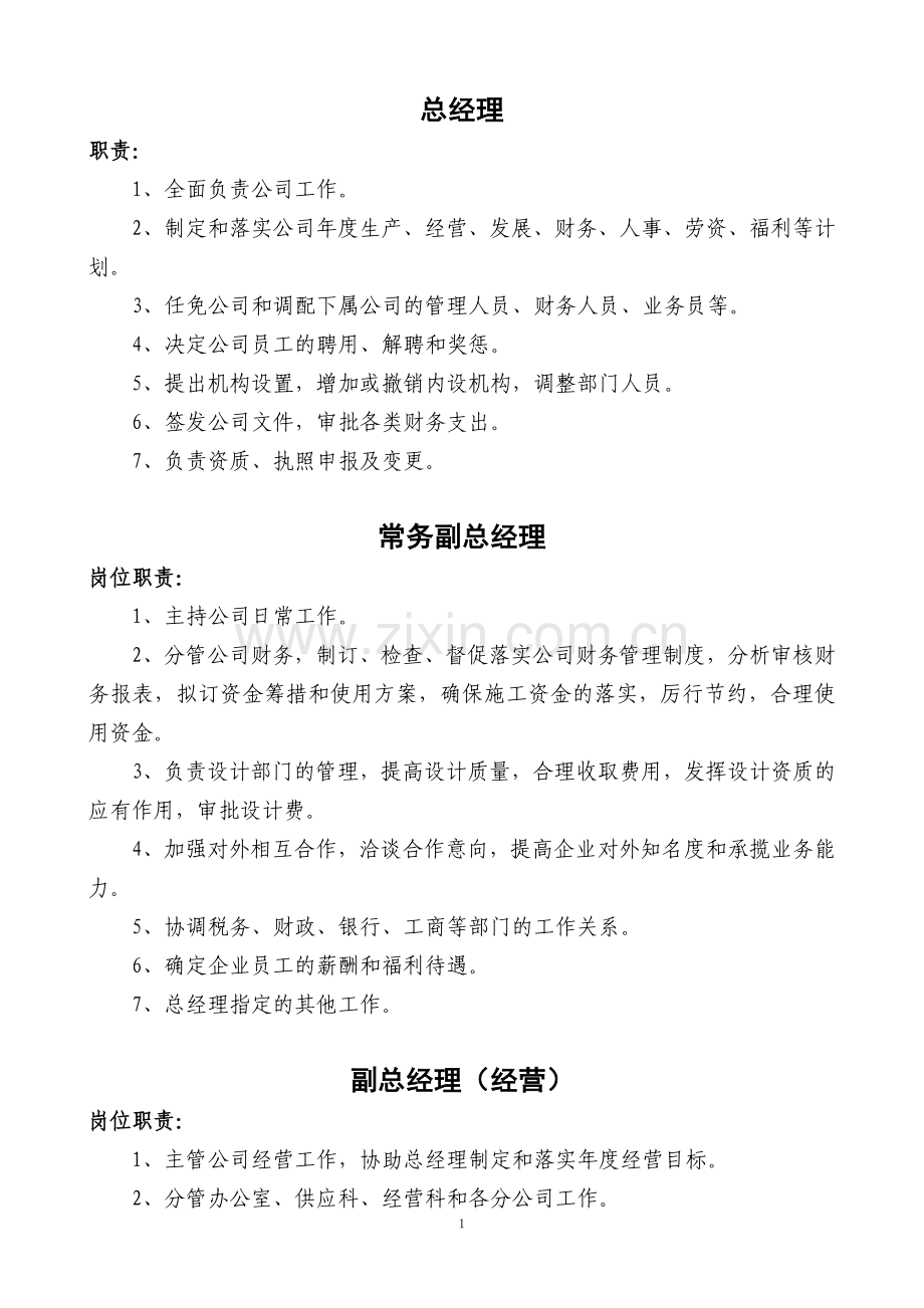 岗位描述(建筑装饰行).doc_第1页