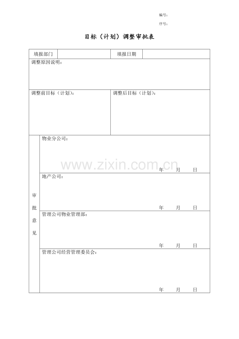 目标(计划)调整审批表56.doc_第1页
