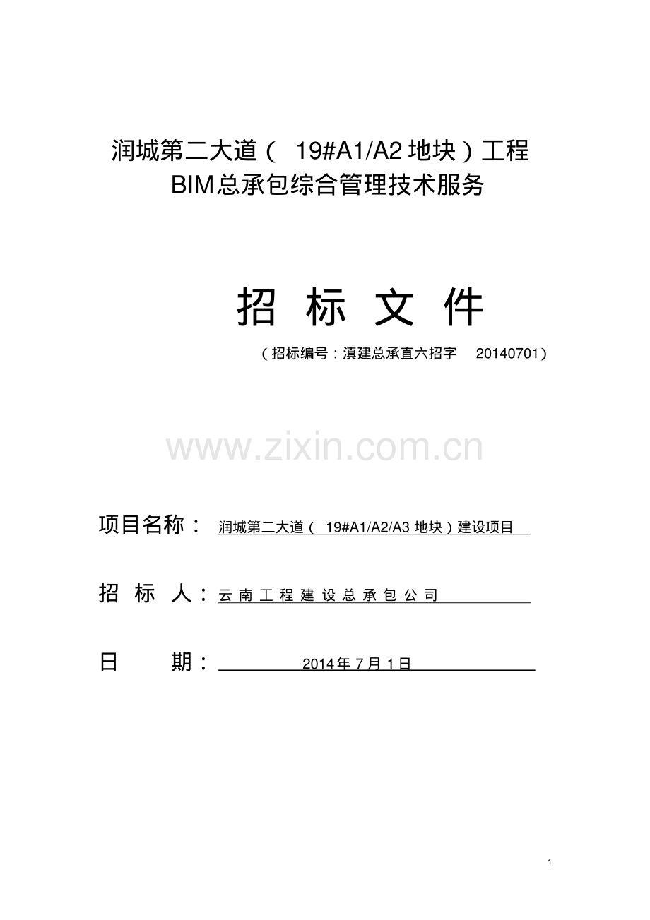 案例文件BIM招标书.pdf_第1页